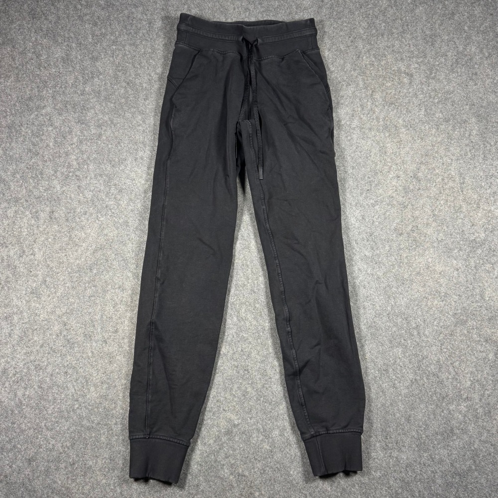 Lululemon Scuba Jogger Women Size 2 Black High Rise Drawstring Athleisure Lounge